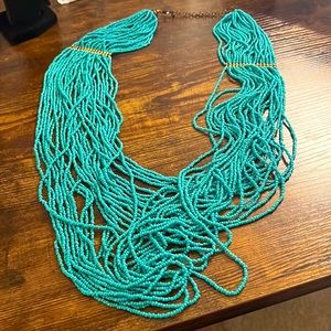 Fun Multi-Length Teal Blue Necklace